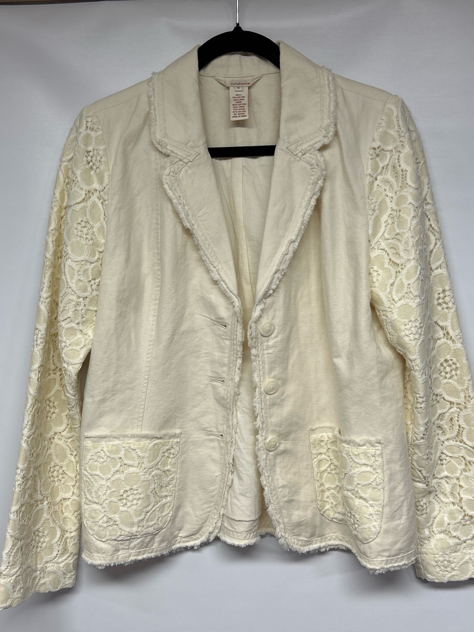 Sundance Cream Lace-Sleeve Women's Blazer